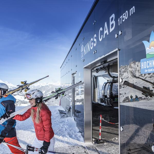 Skifahrer Bergstation Hochkönig